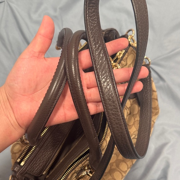 Coach Tan/Brown Signature Colette Carryall w/original removable crossbody strap - Picture 13 of 14